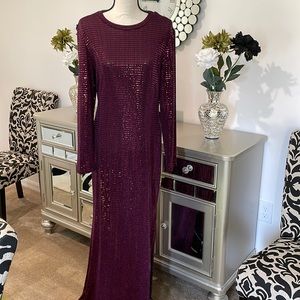 💞Burgundy Sequins Long Dress NWOT